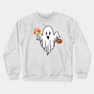 Floral Ghost Halloween Spooky Crewneck Sweatshirt